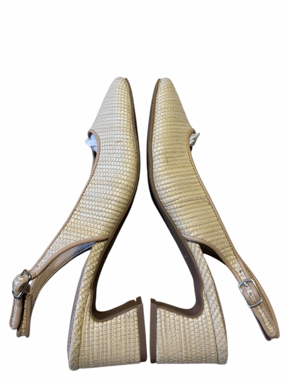 🌼🌟NIB NYDJ Stripped Raffia Tan Woven Slingback Flats Size 7.5M - Picture 7 of 8